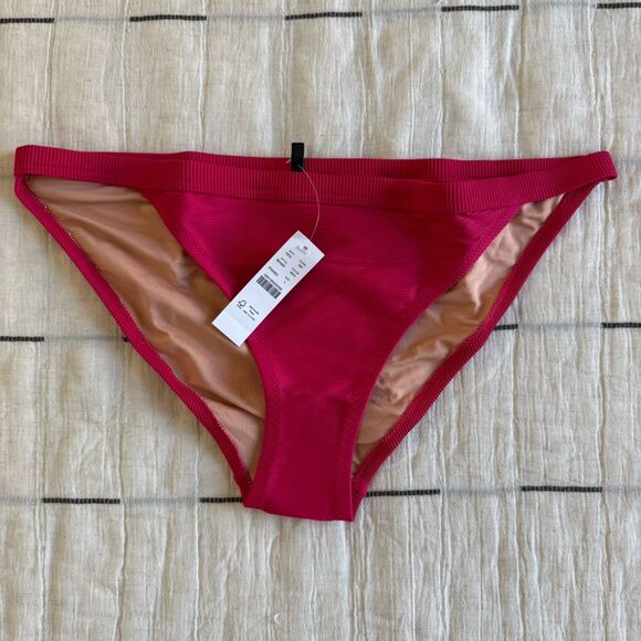 NWT J. Crew Ribbed-trim Hipster Full-coverage Bikini Bottom Size Large - Picture 2 of 8